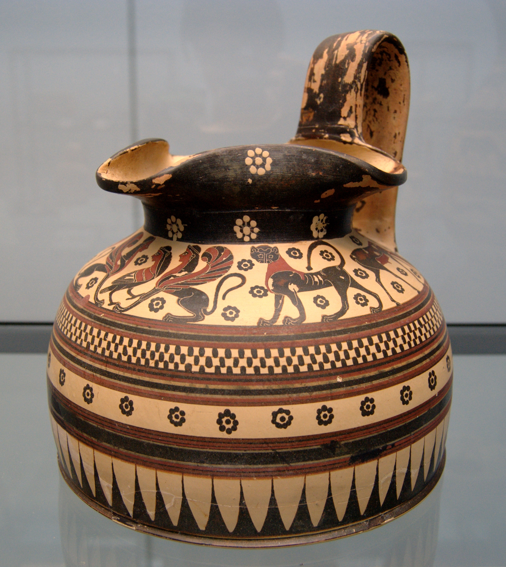 Corinthian oinochoe animal frieze 630 BC Staatliche Antikensammlungen